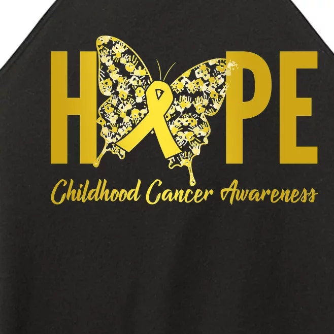 Hope Childhood Cancer Awareness Butterfly Women’s Perfect Tri Rocker Tank