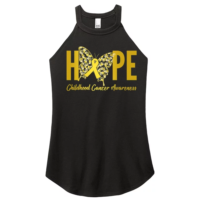 Hope Childhood Cancer Awareness Butterfly Women’s Perfect Tri Rocker Tank