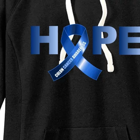 Hope Colon Cancer Awareness Fight Logo Women's Fleece Hoodie