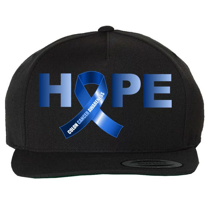 Hope Colon Cancer Awareness Fight Logo Wool Snapback Cap