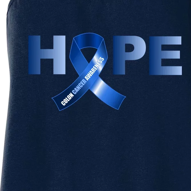 Hope Colon Cancer Awareness Fight Logo Women's Racerback Tank