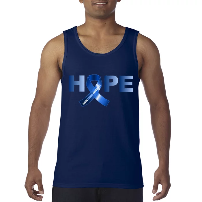 Hope Colon Cancer Awareness Fight Logo Tank Top