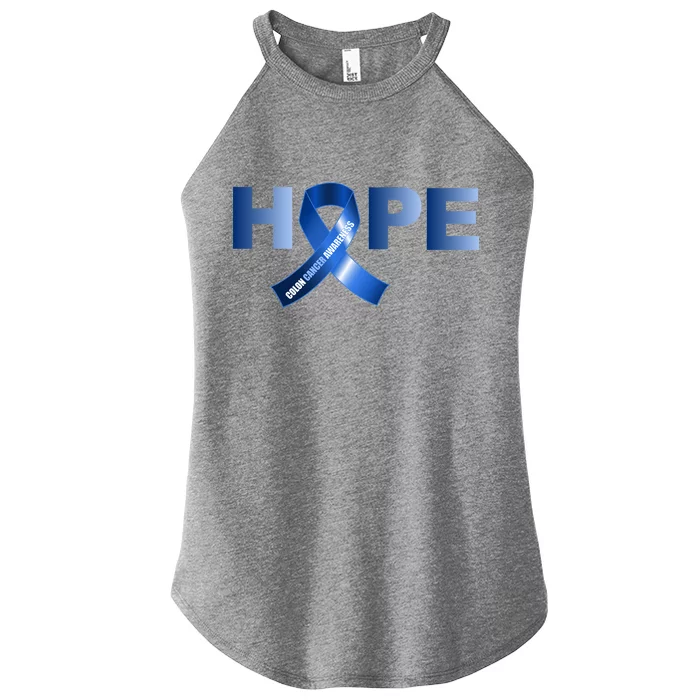 Hope Colon Cancer Awareness Fight Logo Women’s Perfect Tri Rocker Tank