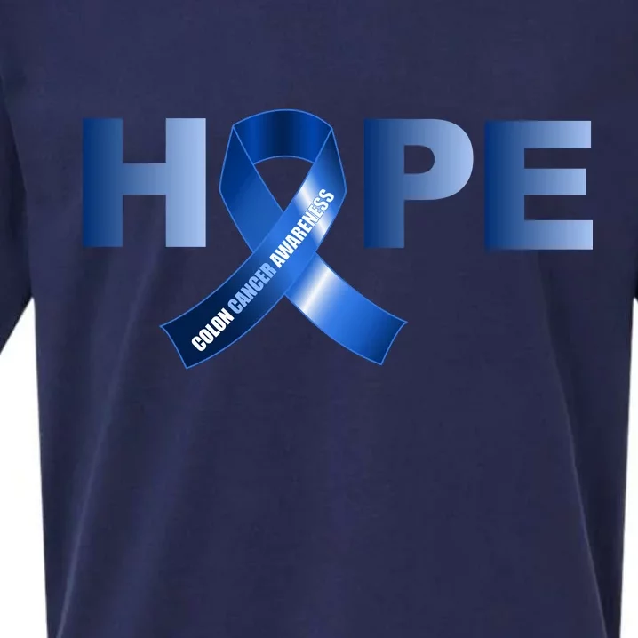 Hope Colon Cancer Awareness Fight Logo Sueded Cloud Jersey T-Shirt