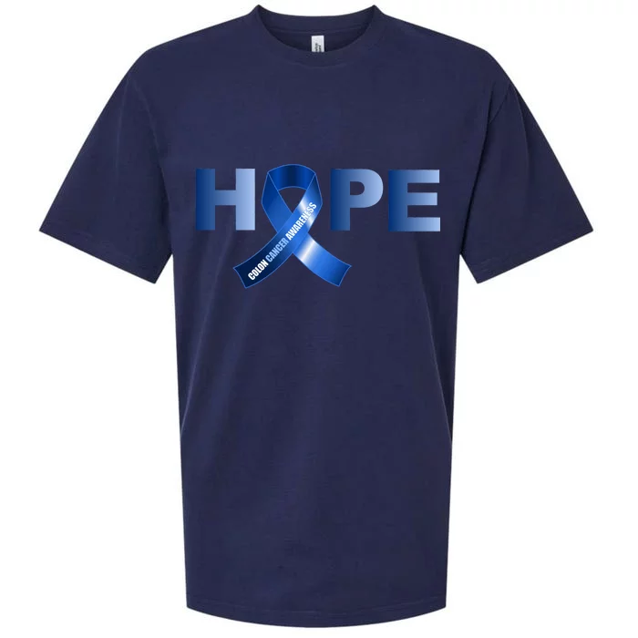 Hope Colon Cancer Awareness Fight Logo Sueded Cloud Jersey T-Shirt