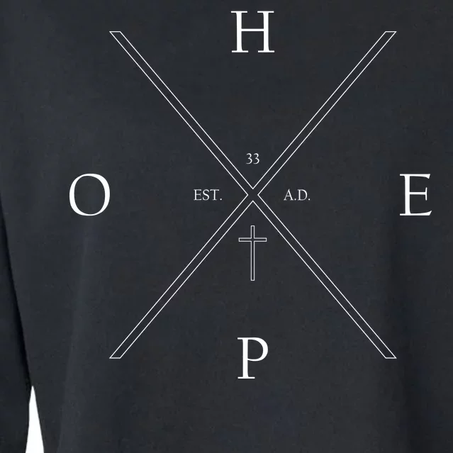 Hope Est. 33 AD Christian Cropped Pullover Crew