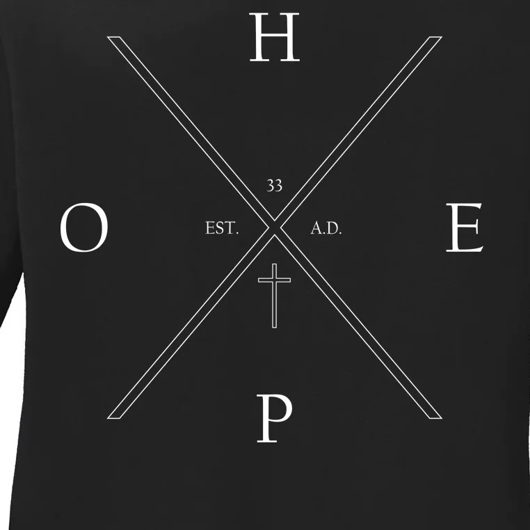 Hope Est. 33 AD Christian Ladies Long Sleeve Shirt