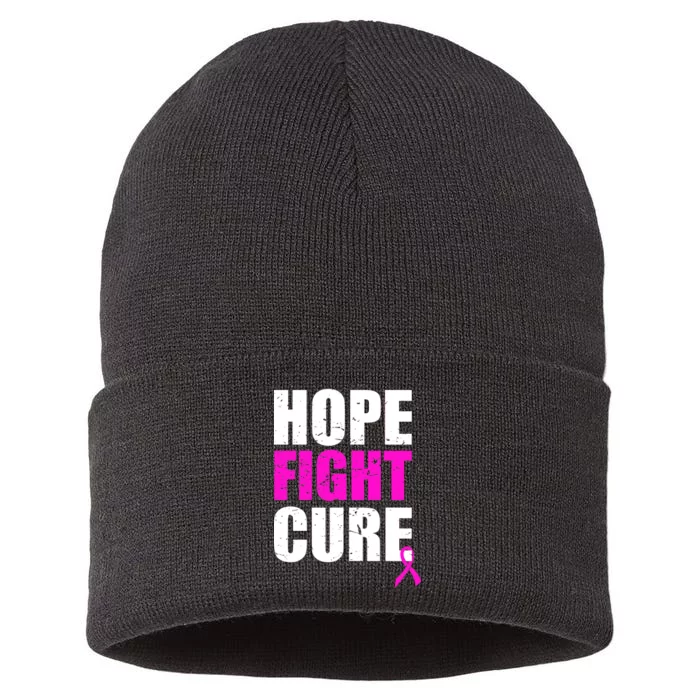 Hope Fight Cure Breast Cancer Sustainable Knit Beanie