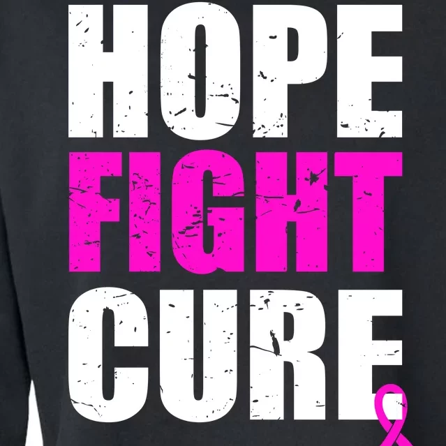 Hope Fight Cure Breast Cancer Cropped Pullover Crew