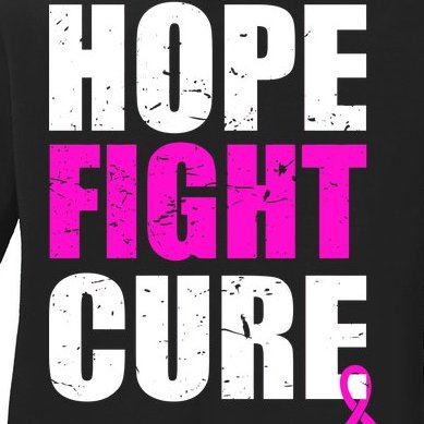 Hope Fight Cure Breast Cancer Ladies Missy Fit Long Sleeve Shirt