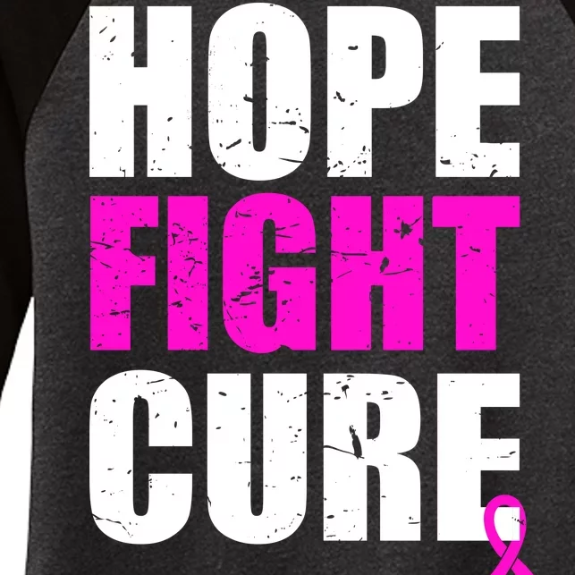 Hope Fight Cure Breast Cancer Women's Tri-Blend 3/4-Sleeve Raglan Shirt