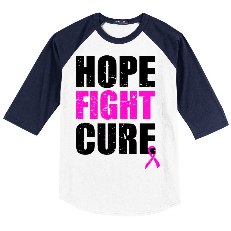 Hope Fight Cure Breast Cancer Baseball Sleeve Shirt