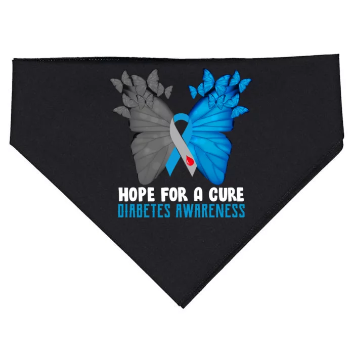 Hope For A Cure Diabetes Awareness Butterfly USA-Made Doggie Bandana