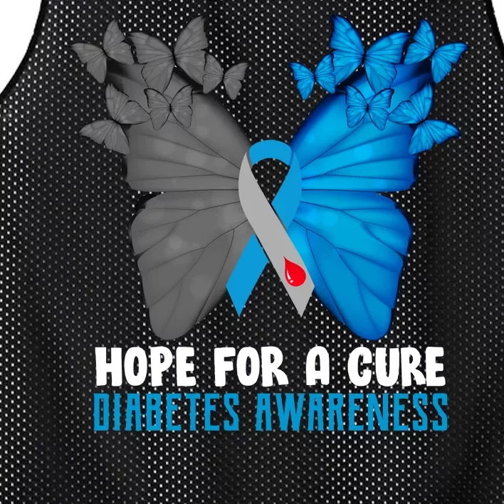 Hope For A Cure Diabetes Awareness Butterfly Mesh Reversible Basketball Jersey Tank