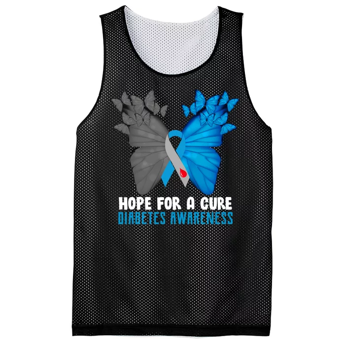 Hope For A Cure Diabetes Awareness Butterfly Mesh Reversible Basketball Jersey Tank