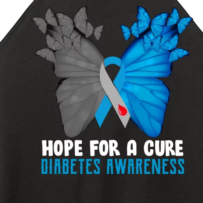 Hope For A Cure Diabetes Awareness Butterfly Women’s Perfect Tri Rocker Tank