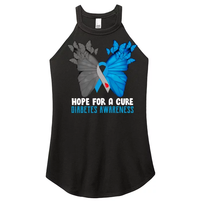 Hope For A Cure Diabetes Awareness Butterfly Women’s Perfect Tri Rocker Tank