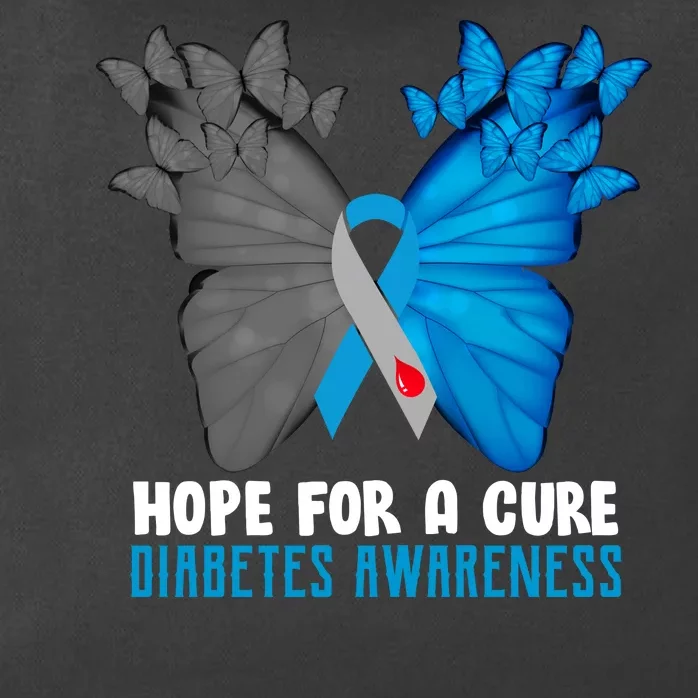 Hope For A Cure Diabetes Awareness Butterfly Zip Tote Bag