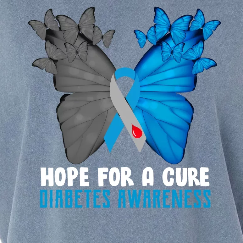 Hope For A Cure Diabetes Awareness Butterfly Garment-Dyed Women's Muscle Tee