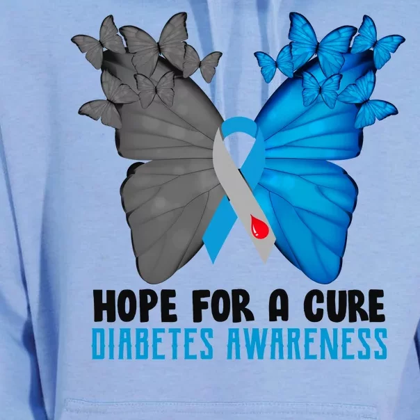 Hope For A Cure Diabetes Awareness Butterfly Unisex Surf Hoodie