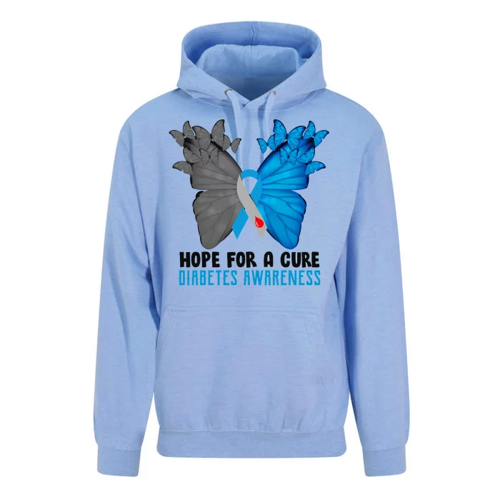 Hope For A Cure Diabetes Awareness Butterfly Unisex Surf Hoodie