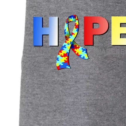 Hope For Autism Awareness Tribute Doggie 3-End Fleece Hoodie