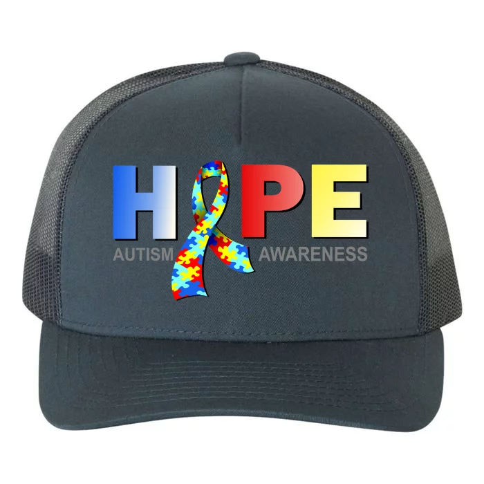 Hope For Autism Awareness Tribute Yupoong Adult 5-Panel Trucker Hat