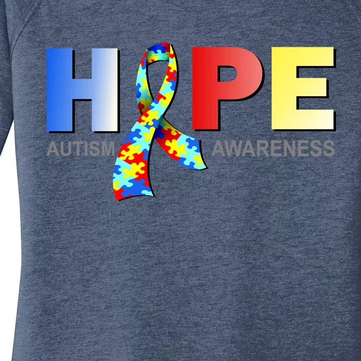 Hope For Autism Awareness Tribute Women's Perfect Tri Tunic Long Sleeve Shirt