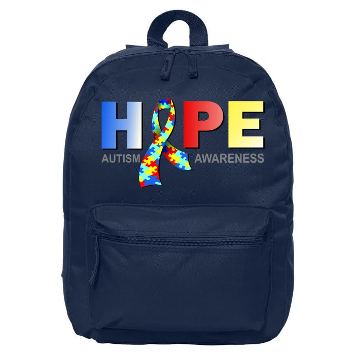 Hope For Autism Awareness Tribute 16 in Basic Backpack