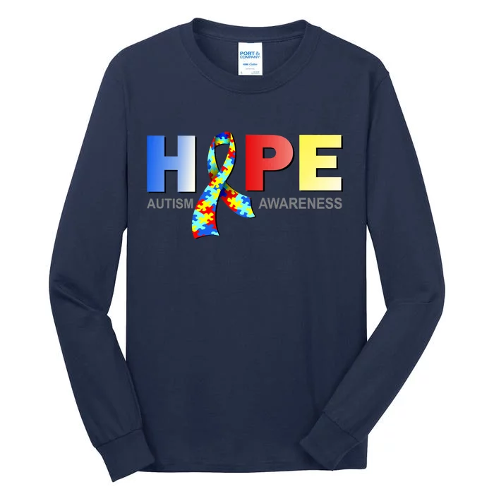 Hope For Autism Awareness Tribute Tall Long Sleeve T-Shirt