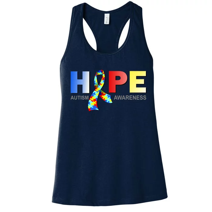 Hope For Autism Awareness Tribute Women's Racerback Tank