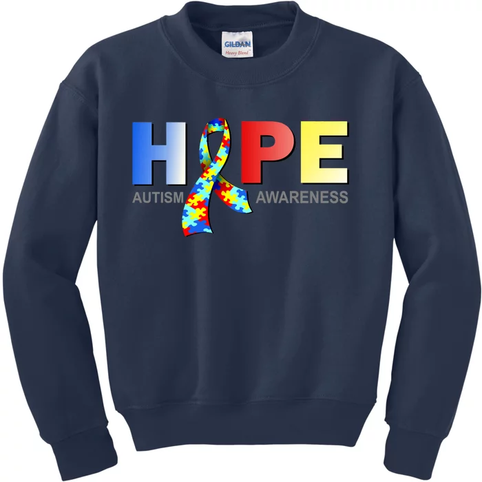 Hope For Autism Awareness Tribute Kids Sweatshirt