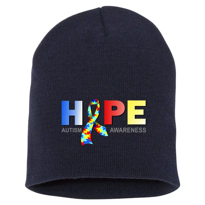 Hope For Autism Awareness Tribute Short Acrylic Beanie