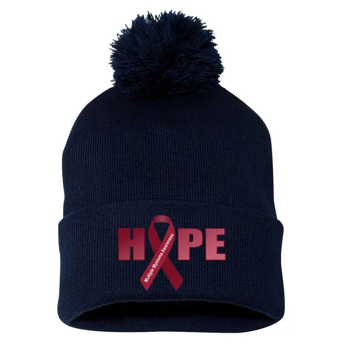 Hope For Multiple Myeloma Awareness Tribute Pom Pom 12in Knit Beanie