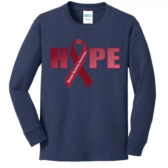 Hope For Multiple Myeloma Awareness Tribute Kids Long Sleeve Shirt