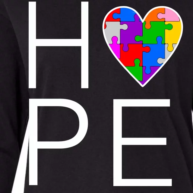 Hope Love Autism Womens Cotton Relaxed Long Sleeve T-Shirt