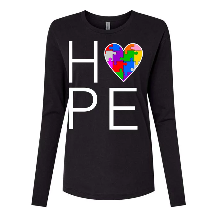 Hope Love Autism Womens Cotton Relaxed Long Sleeve T-Shirt