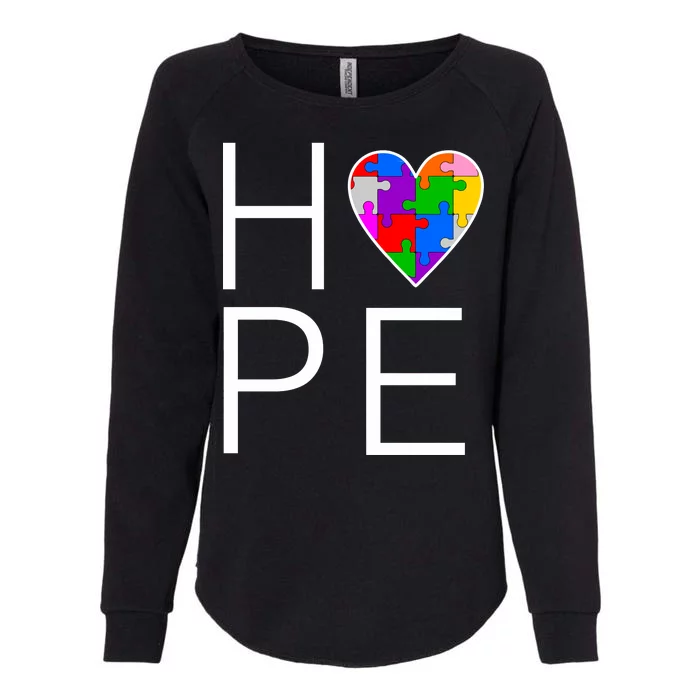 Hope Love Autism Womens California Wash Sweatshirt