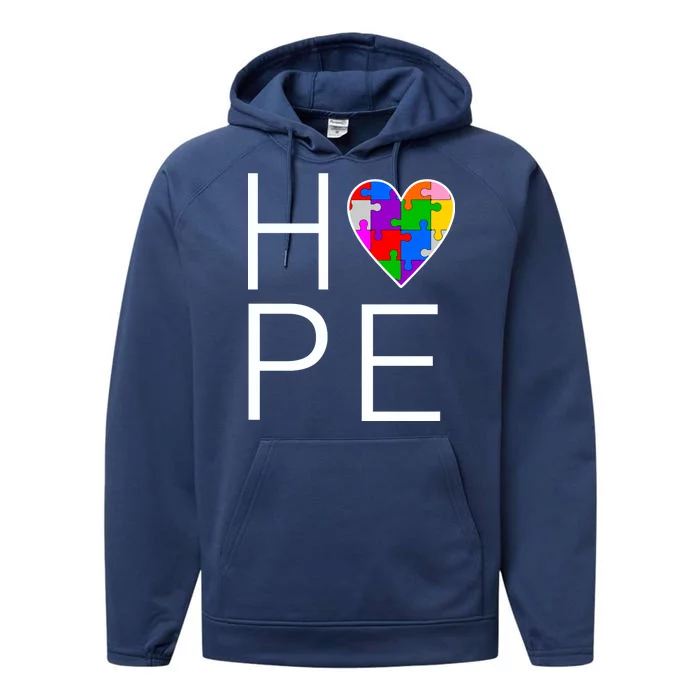 Hope Love Autism Performance Fleece Hoodie