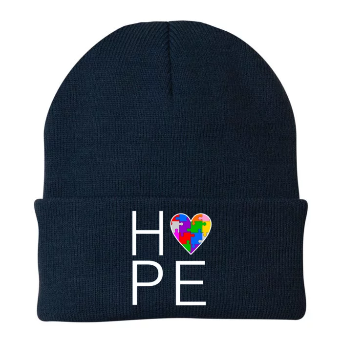 Hope Love Autism Knit Cap Winter Beanie