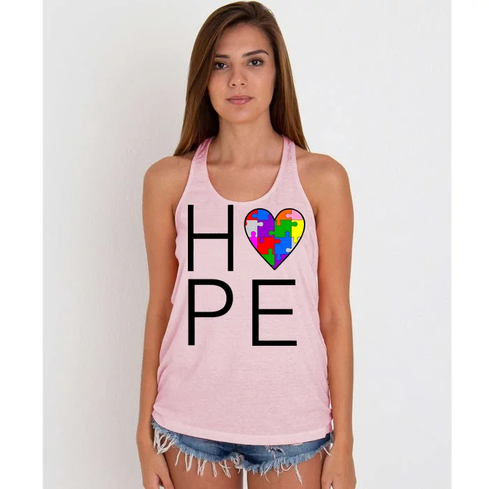 Hope Love Autism Women's Knotted Racerback Tank