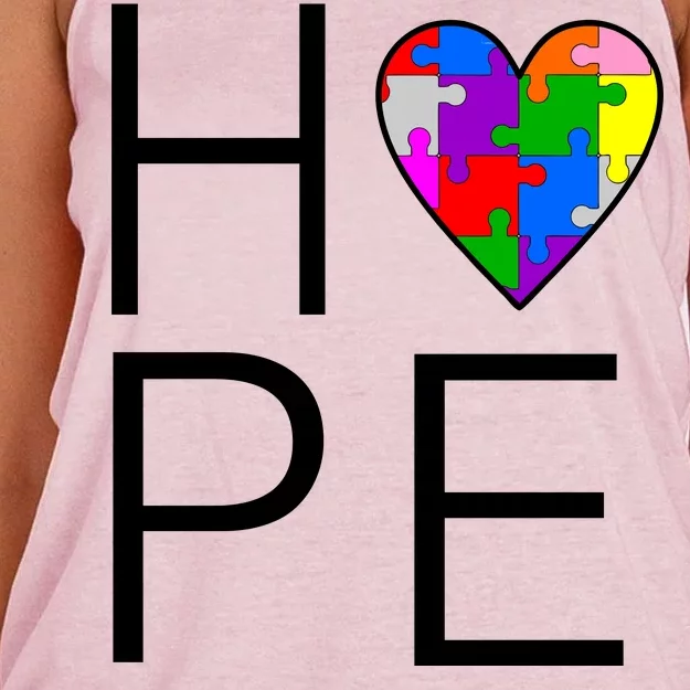 Hope Love Autism Women's Knotted Racerback Tank