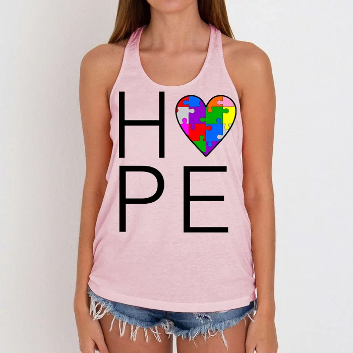 Hope Love Autism Women's Knotted Racerback Tank