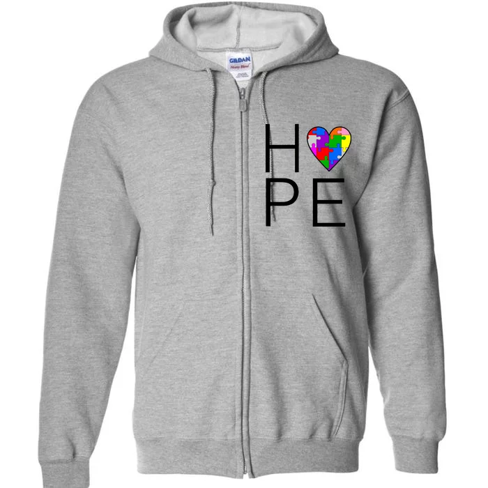 Hope Love Autism Full Zip Hoodie