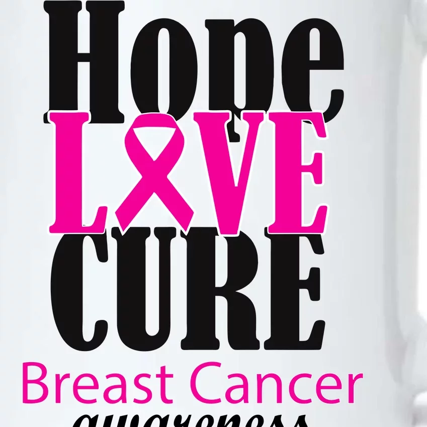 Hope Love Cure Breast Cancer Awareness Black Color Changing Mug