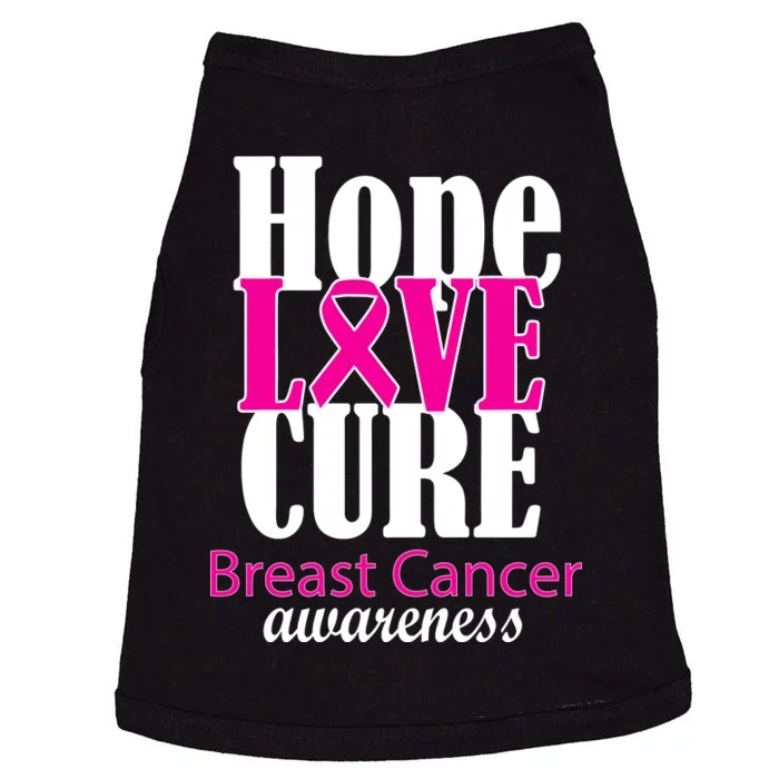 Hope Love Cure Breast Cancer Awareness Doggie Tank