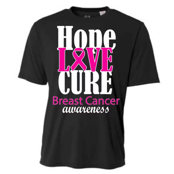 Hope Love Cure Breast Cancer Awareness Cooling Performance Crew T-Shirt