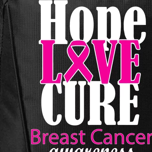 Hope Love Cure Breast Cancer Awareness City Backpack