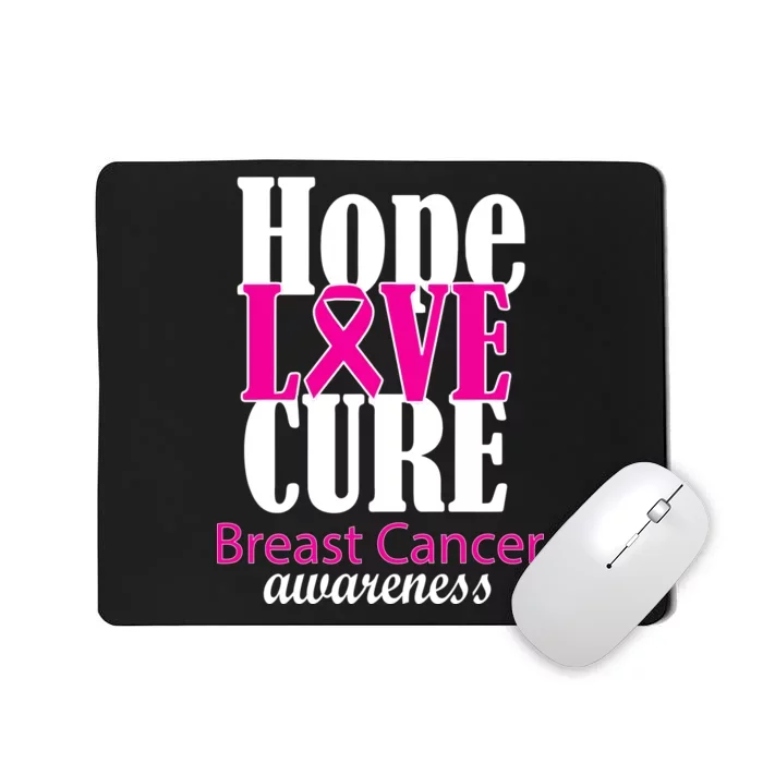 Hope Love Cure Breast Cancer Awareness Mousepad