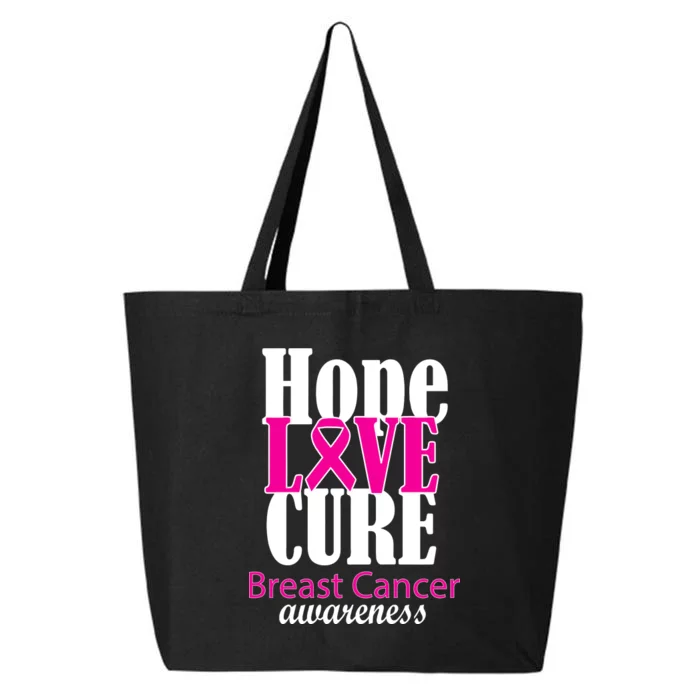 Hope Love Cure Breast Cancer Awareness 25L Jumbo Tote